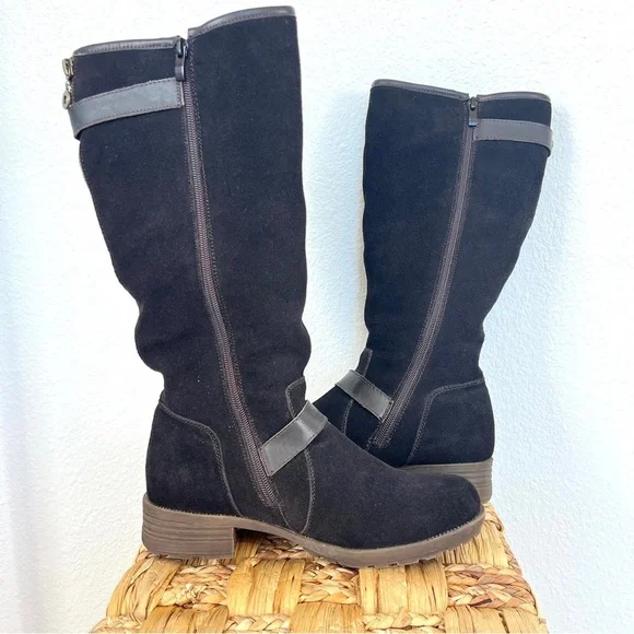 Spring Step Women’s Genuine Leather Dark Brown Suede Tall Boot Vegan Fur Sz. 38 - Picture 11 of 14